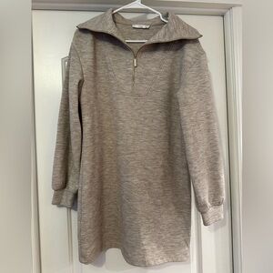 MANGO zip up sweater dress